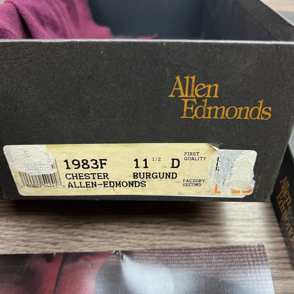 NEW Allen Edmonds Chester Burgundy Wingtip Oxfords 11.5 D - Picture 8 of 11